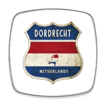 Design des armoiries de Dordrecht, Pays-Bas - Magnet carré - blanc - Devant