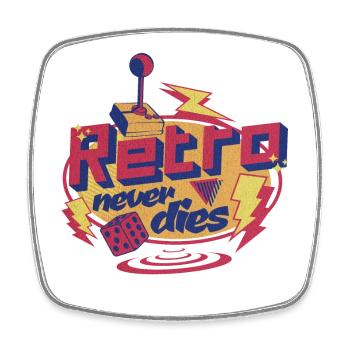 Retro Never Dies - Square fridge magnet - white - Front