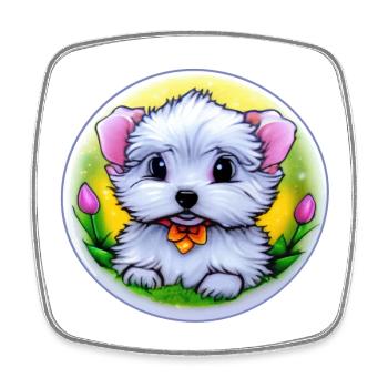 Dog puppy - Square fridge magnet - white - Front