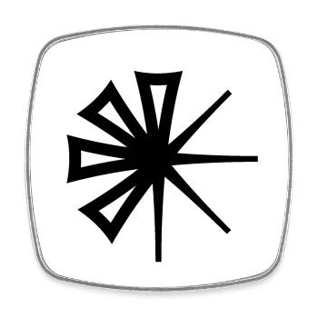 Sumer Mythology - Sumerian God Goddess Symbol - Square fridge magnet - white - Front
