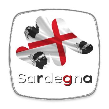 Flagge Sardinien - Viereckiger Kühlschrankmagnet - Weiß - Vorne