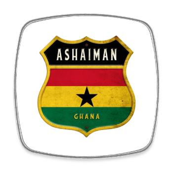 Design du drapeau Ashaiman du Ghana - Magnet carré - blanc - Devant