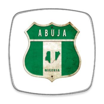 Design du drapeau d'Abuja, Nigeria - Magnet carré - blanc - Devant
