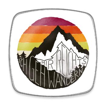 Mir reichts, ich geh wandern - retro, Berg, vintag - Viereckiger Kühlschrankmagnet - Weiß - Vorne