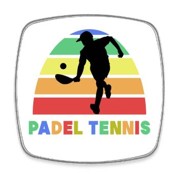 Sport Padel Tennis Leisure Balls Rackets - Square fridge magnet - white - Front