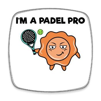Schmetterball Spieler Statement Padel Ball Racket - Viereckiger Kühlschrankmagnet - Weiß - Vorne