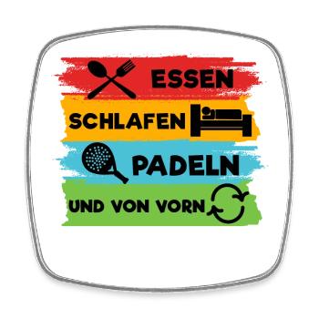Rückschlag Spieler Padel Statement Schläger Sport - Viereckiger Kühlschrankmagnet - Weiß - Vorne