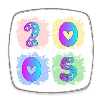Year of birth 2005 - 21st birthday - Square fridge magnet - white - Front