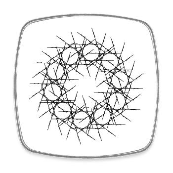 Strahlen KUNST | Geflecht | Kette - Viereckiger Kühlschrankmagnet - Weiß - Vorne