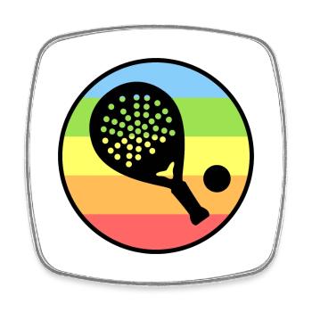 Racket Padel Tournament Balls Padel Tennis - Square fridge magnet - white - Front