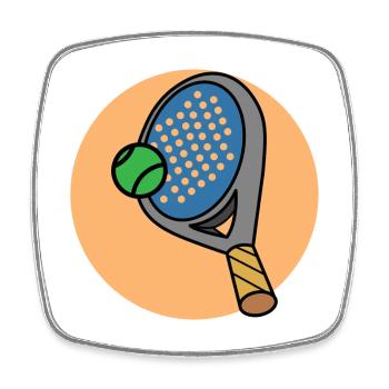 Balls Racket Sport Player Leisure Padel - Square fridge magnet - white - Front
