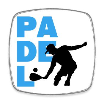 Padel Game Spiler Statement Balls Racket Padel - Square fridge magnet - white - Front