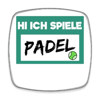 Player Padel Racket Balls Statement Padel Game - Square fridge magnet - white - Front