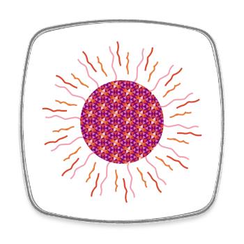 Sun mandala pink - Square fridge magnet - white - Front