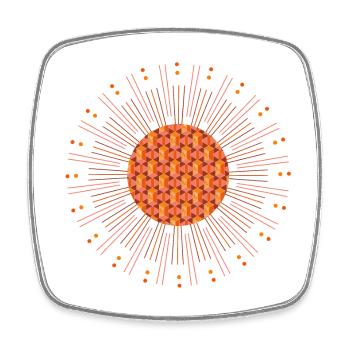 Mandala sunshine - Viereckiger Kühlschrankmagnet - Weiß - Vorne
