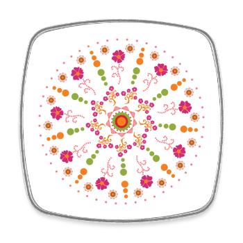 Mandala spring colorful - Square fridge magnet - white - Front