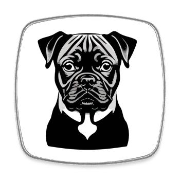 Hund, Welpe, Bulldogge - Viereckiger Kühlschrankmagnet - Weiß - Vorne