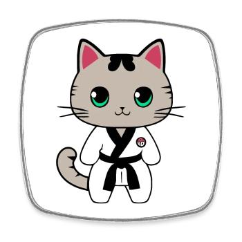 Karate Kittens - Square fridge magnet - white - Front