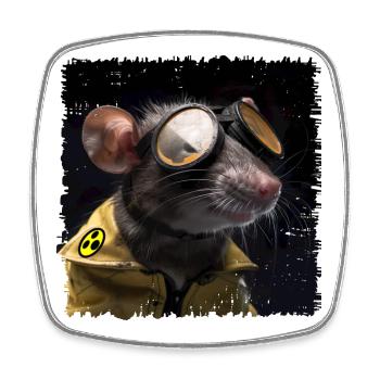 Rats have poor eyesight - Square fridge magnet - white - Front