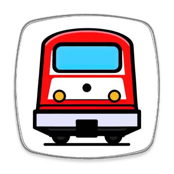 U-Bahn, Lokomotive, Zug - Viereckiger Kühlschrankmagnet - Weiß - Vorne