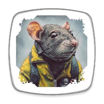 The sense of smell of rats is very sensitive - Square fridge magnet - white - Front