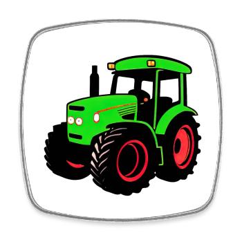 Traktor - Viereckiger Kühlschrankmagnet - Weiß - Vorne