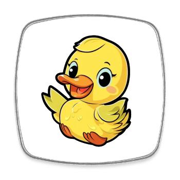 Süße kleine Ente Kinderdesign - Viereckiger Kühlschrankmagnet - Weiß - Vorne