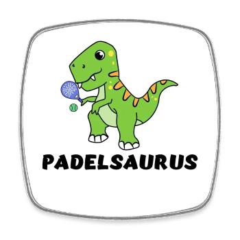 Dinosaurier Schläger Bälle Spruch Sport Padel - Viereckiger Kühlschrankmagnet - Weiß - Vorne