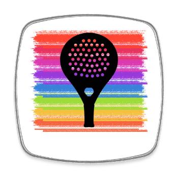 Sport Racket Padelspiel Padel Training Freizeit - Viereckiger Kühlschrankmagnet - Weiß - Vorne