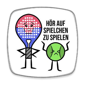 Padel Schläger Bälle Rückschlag Statement Tennis - Viereckiger Kühlschrankmagnet - Weiß - Vorne