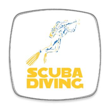 Scuba Diver Instructor Design - Square fridge magnet - white - Front