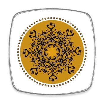 Gold Mandala - Viereckiger Kühlschrankmagnet - Weiß - Vorne