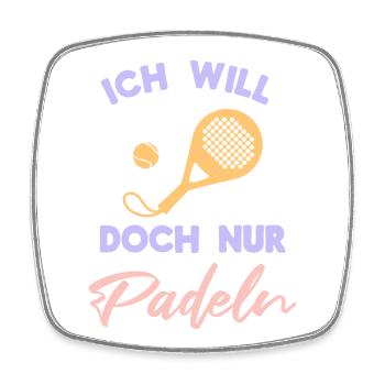 Sportart Spieler Padel Bälle Statement Schläger - Viereckiger Kühlschrankmagnet - Weiß - Vorne