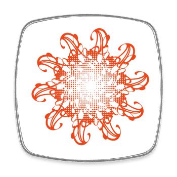 Random patterns rotated and dotted - Square fridge magnet - white - Front