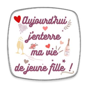 EVJF future mariée. Enterrement vie célibataire - Magnet carré - blanc - Devant