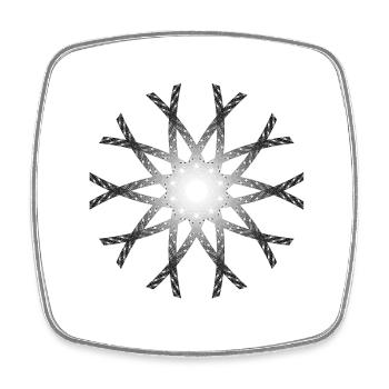 Dégradé de gris encerclé à barres - Magnet carré - blanc - Devant