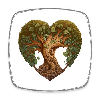 Arbre en forme de cœur, arbre de cœur, cœur de nature - Magnet carré - blanc - Devant