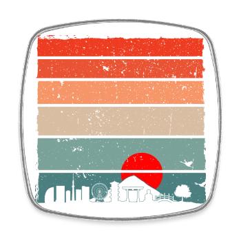 Sunset Torii Skyline - Square fridge magnet - white - Front