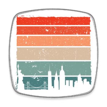 Sunset Skyline Farbverlauf - Viereckiger Kühlschrankmagnet - Weiß - Vorne