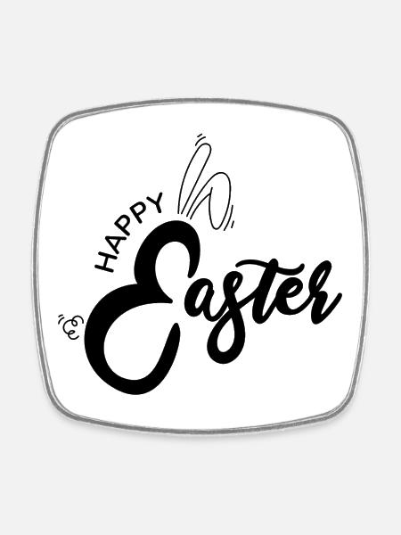 Happy Easter - Square fridge magnet - white
