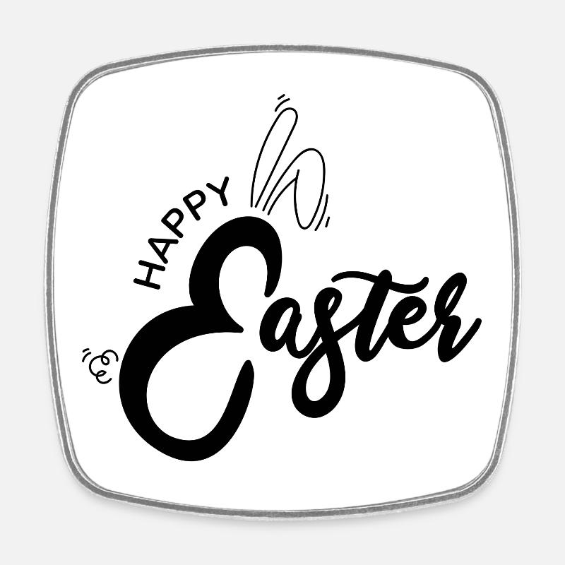 Happy Easter - Viereckiger Kühlschrankmagnet - Weiß