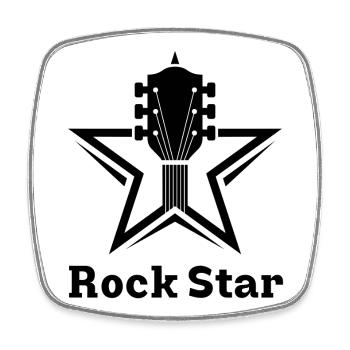 Rock Star - Magnet carré - blanc - Devant
