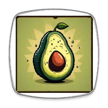 Avocado - Viereckiger Kühlschrankmagnet - Weiß - Vorne