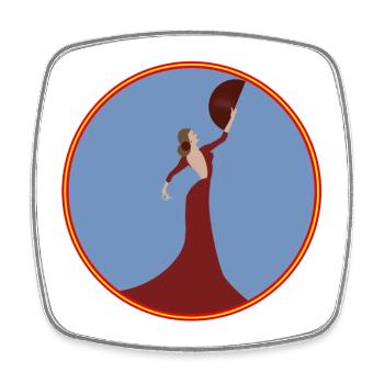 Flamenco dancer - Square fridge magnet - white - Front