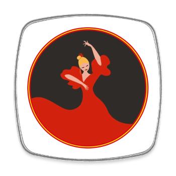 Danseur de flamenco 2 - Magnet carré - blanc - Devant
