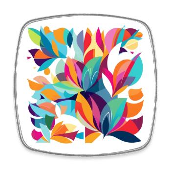 Flower Dance - Viereckiger Kühlschrankmagnet - Weiß - Vorne