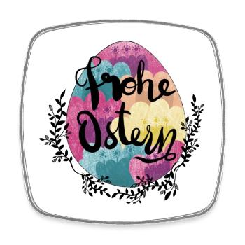 Easter Egg Flowers Happy Easter - Square fridge magnet - white - Front