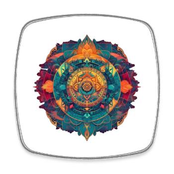 Mandala - Square fridge magnet - white - Front