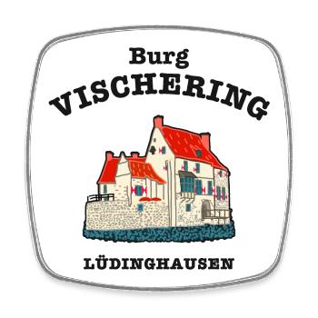 Lüdinghausen, Burg Vischering - Viereckiger Kühlschrankmagnet - Weiß - Vorne