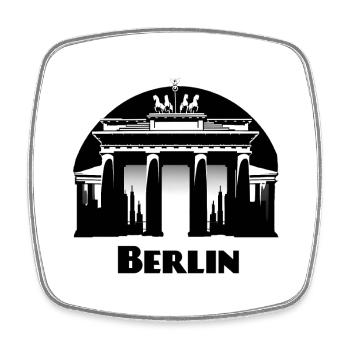 Berlin - Viereckiger Kühlschrankmagnet - Weiß - Vorne